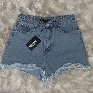 Missguided light wash shorts